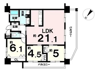 プレサンスロジェ名護宇茂佐ヴォール【9階】の間取り