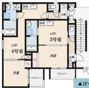 クリエオーレ東中浜【2階】の間取り