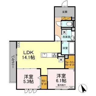 D s LIEN (ディーズリアン) D【3階】の間取り