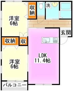 カーサベローナII【1階】の間取り