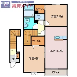 カーサ プラシードB【2階】の間取り