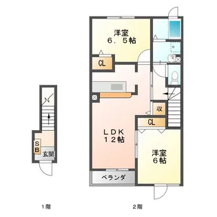 パストラーレ涼【2階】の間取り
