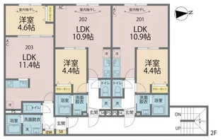 カインドネス八王子元横山町【2階】の間取り