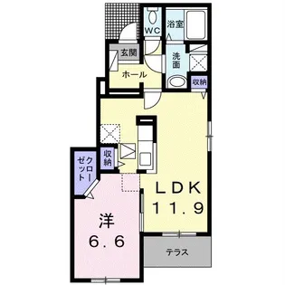 山口県岩国市玖珂町【アパート】の間取り