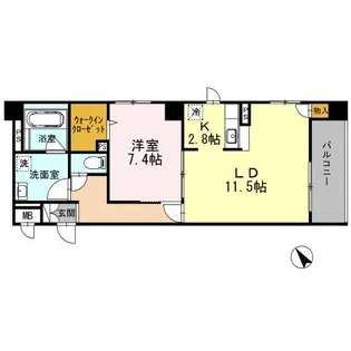 クレストスクエア【6階】の間取り