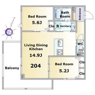 GemテラスB (ジェムテラスB)【2階】の間取り