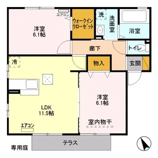 ウィステリア B【1階】の間取り