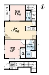埼玉県越谷市大字袋山【アパート】の間取り