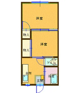 コーポ蔵王【2階】の間取り