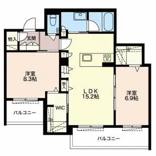 シャーメゾンステージ豊橋【2階】の間取り