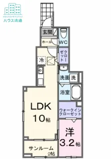 サニープレイス 古町【1階】の間取り