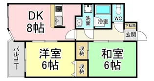 福岡県北九州市若松区小石本村町【マンション】の間取り