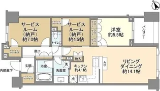 東京都港区赤坂6【マンション】の間取り