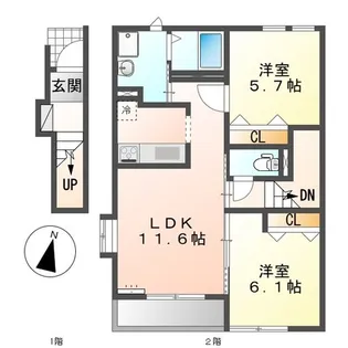 グラン・ジュテ【2階】の間取り