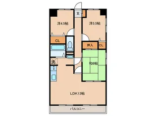 アベニュー甲南【2階】の間取り