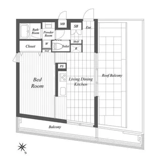 グランデュオ若林V【4階】の間取り