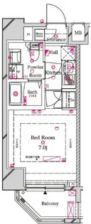 ラフィスタ伊勢佐木長者町駅前ウエスト【7階】の間取り