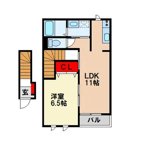 ヴィラ セントラル二日市【2階】の間取り