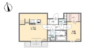 ミライズテラス亀貝【2階】の間取り
