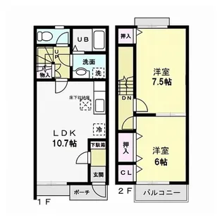 クラシードB【1階】の間取り