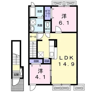 ヴィラクレインI【2階】の間取り