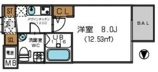 ザ・パーククロス阿波座【3階】の間取り