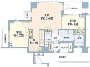 横濱紅葉坂レジデンス 弐番館【10階】の間取り