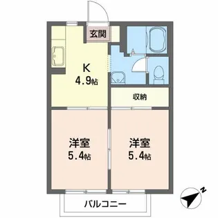 グランコート若木下 B【1階】の間取り