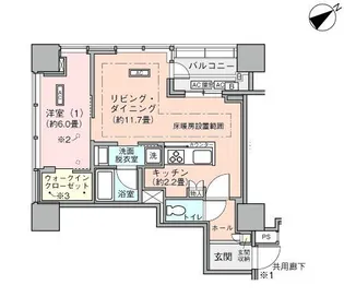 横浜ヴェールタワー【13階】の間取り