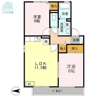 ロイヤルガーデン永田A棟【2階】の間取り