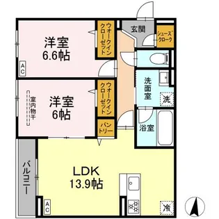 D Paina 子母口II【1階】の間取り