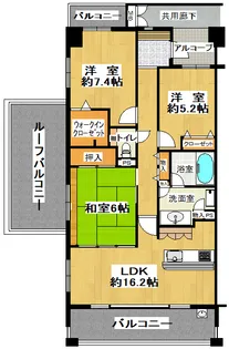 プリンスハイツ鳴尾北【5階】の間取り