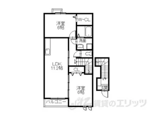 サウスウェルズ1【2階】の間取り