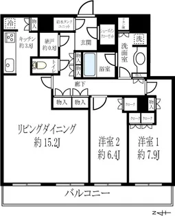 ラゾーナ川崎レジデンスセントラルタワー プレミアム住戸【33階】の間取り