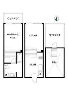 hike(ハイク)~skip floor terrace house~【2階】の間取り