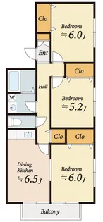 メゾンクレール【2階】の間取り