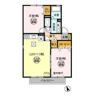 メゾングレース ABC【1階】の間取り