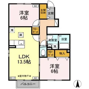 メゾン・ド大野【1階】の間取り