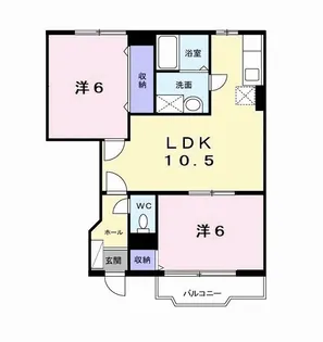 ニューブランパレスII【1階】の間取り