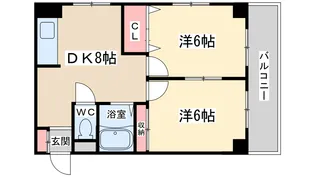 シティコート東扇町【4階】の間取り
