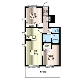 プレジールA【1階】の間取り
