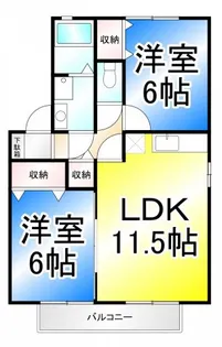 ラフィネス高田【2階】の間取り