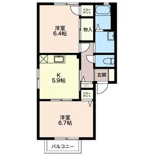 エクセル河内【1階】の間取り