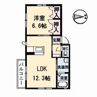 ラ・パルテール津高【1階】の間取り