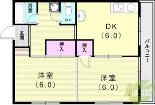 グリーンマンション【1階】の間取り