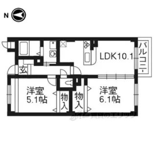 アネックス北中振【3階】の間取り