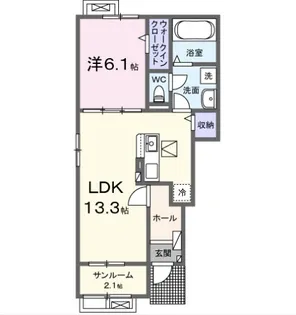 ル ・ クレール【1階】の間取り