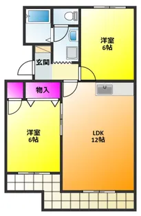サンハイツK&K II【1階】の間取り
