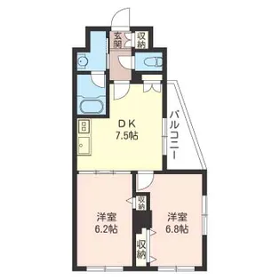 エスティメゾン三軒茶屋II【3階】の間取り