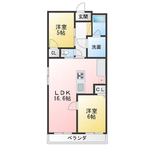 シャンボール近藤【5階】の間取り